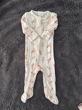 Pink Flamingo Print Footed One-Piece Sleeper